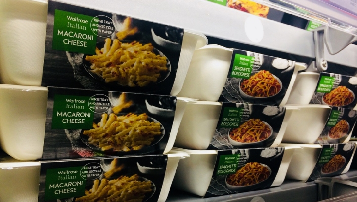 The new packaging carries a label encouraging customers to recycle it along with their paper waste